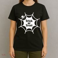 Trick Or Treat Spider Web Halloween T-Shirt thumb 4