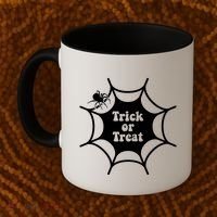 Trick Or Treat Spider Web Halloween Coffee Mug thumb 2