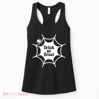 Trick Or Treat Spider Web Halloween Women's Tank Top thumb 0