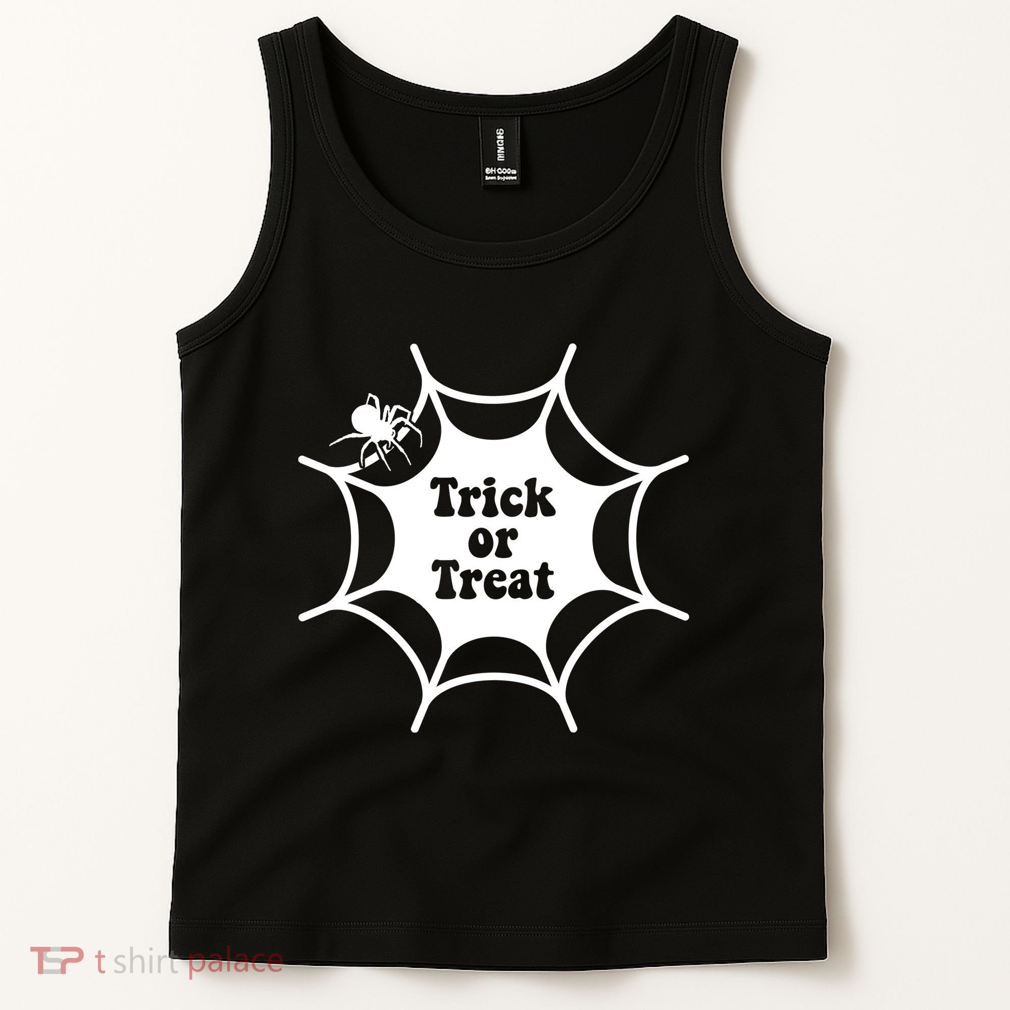 Trick Or Treat Spider Web Halloween Tank Top