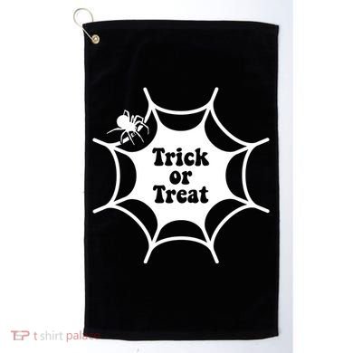 Trick Or Treat Spider Web Halloween Golf Towel