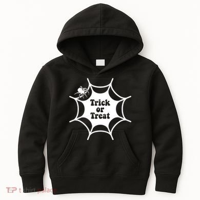 Trick Or Treat Spider Web Halloween Kids Hoodie