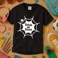 Trick Or Treat Spider Web Halloween Kids T-Shirt thumb 3