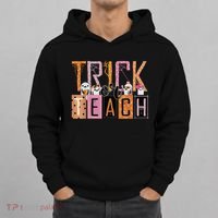 Trick or Teach Floral Groovy Halloween Teacher Retro Ghost Hoodie thumb 0