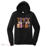 Trick or Teach Floral Groovy Halloween Teacher Retro Ghost Women's Hoodie thumb 0