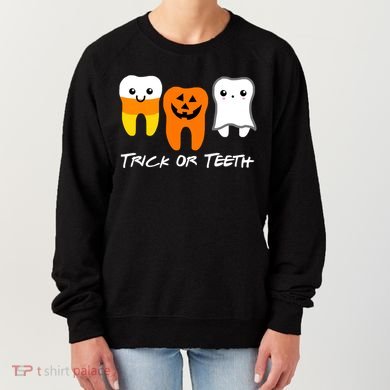 Trick Or Teeth Cute Dental Halloween Hygienist Dentist Rdh Gift Women's Sweatshirt