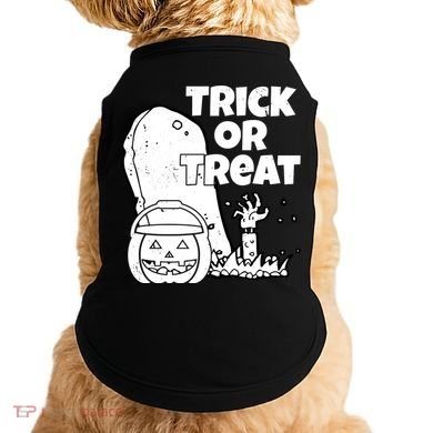 Trick Or Treat Halloween Spooky Graveyard Doggie Tank