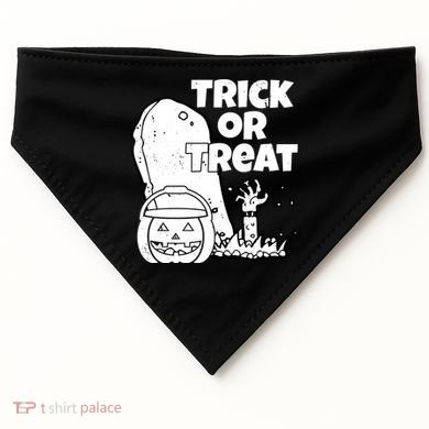 Trick Or Treat Halloween Spooky Graveyard USA-Made Doggie Bandana