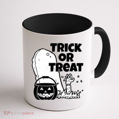 Trick Or Treat Halloween Spooky Graveyard Coffee Mug back