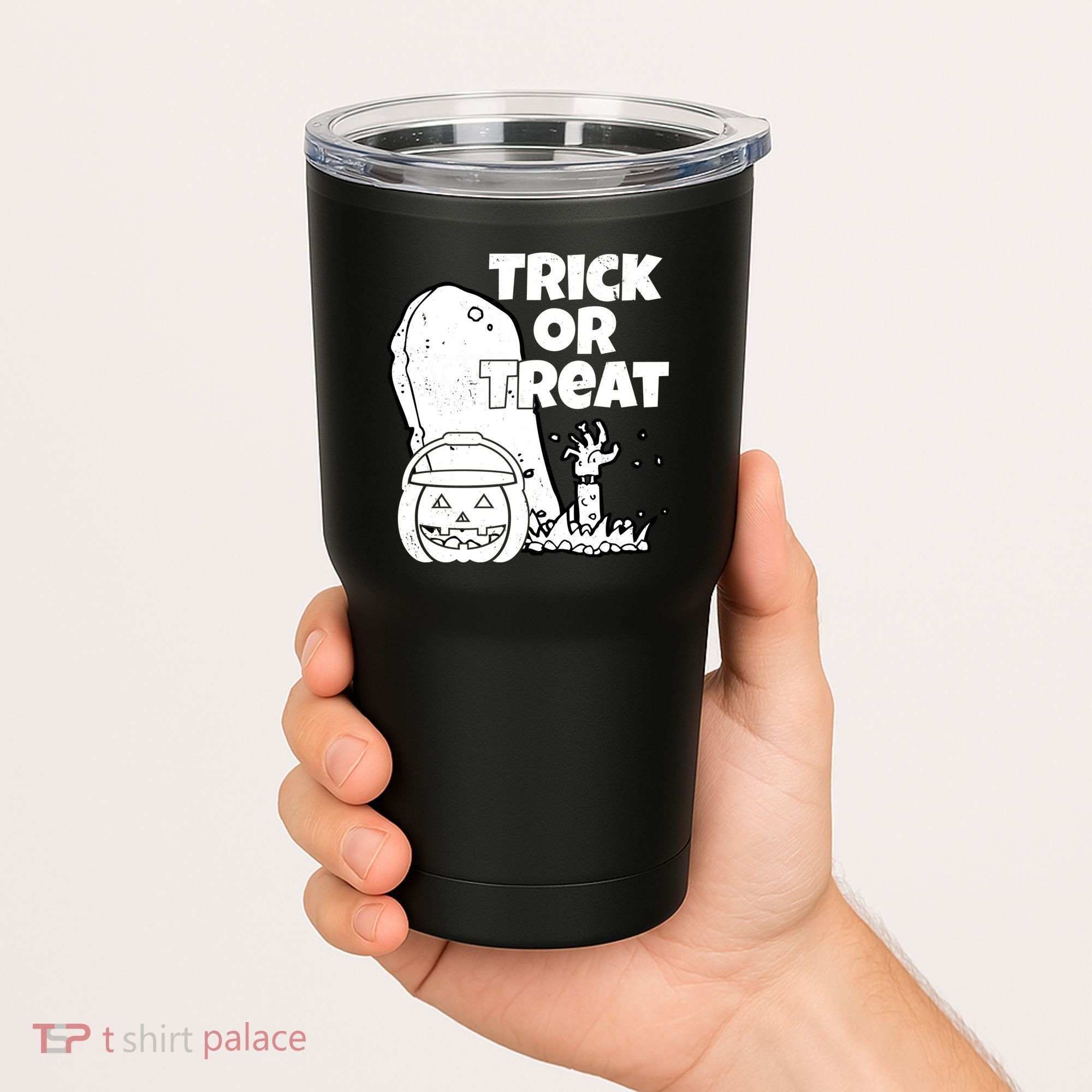 Trick Or Treat Halloween Spooky Graveyard Tumbler