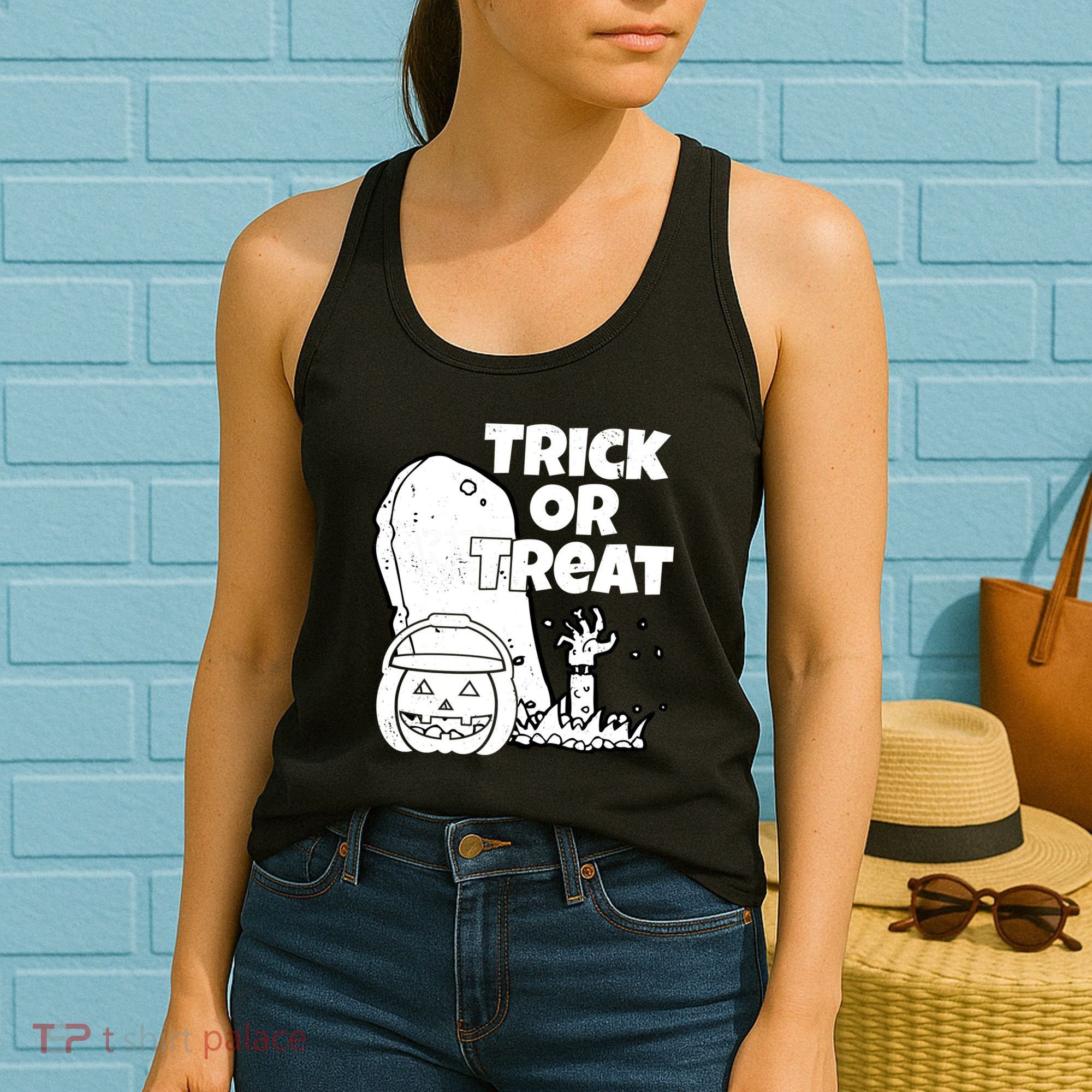 Trick Or Treat Halloween Spooky Graveyard Women's Tank Top