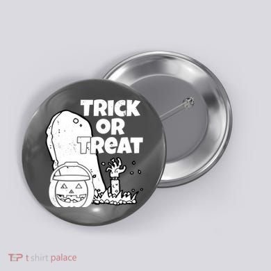 Trick Or Treat Halloween Spooky Graveyard Button