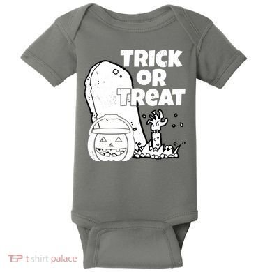 Trick Or Treat Halloween Spooky Graveyard Baby Bodysuit