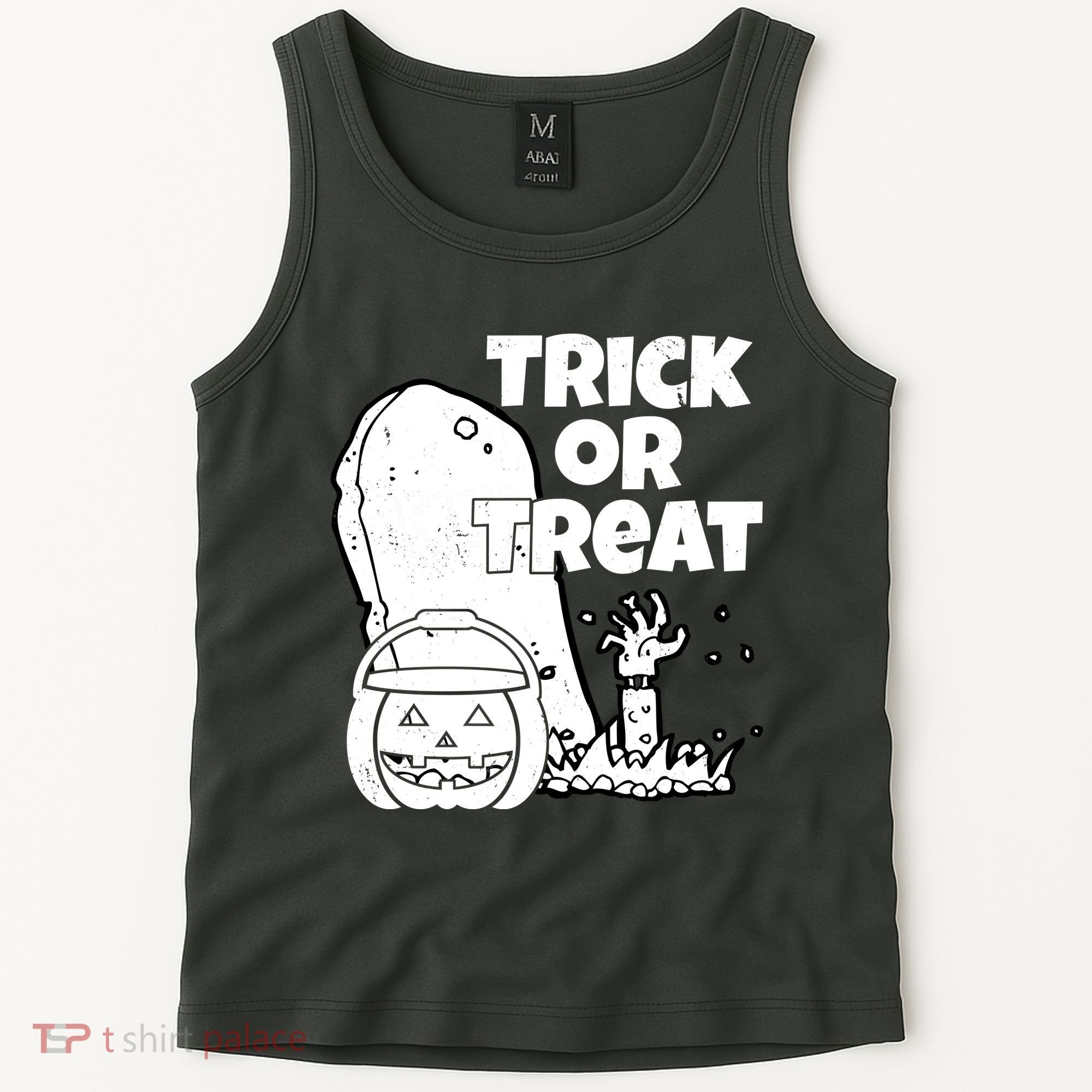 Trick Or Treat Halloween Spooky Graveyard Tank Top