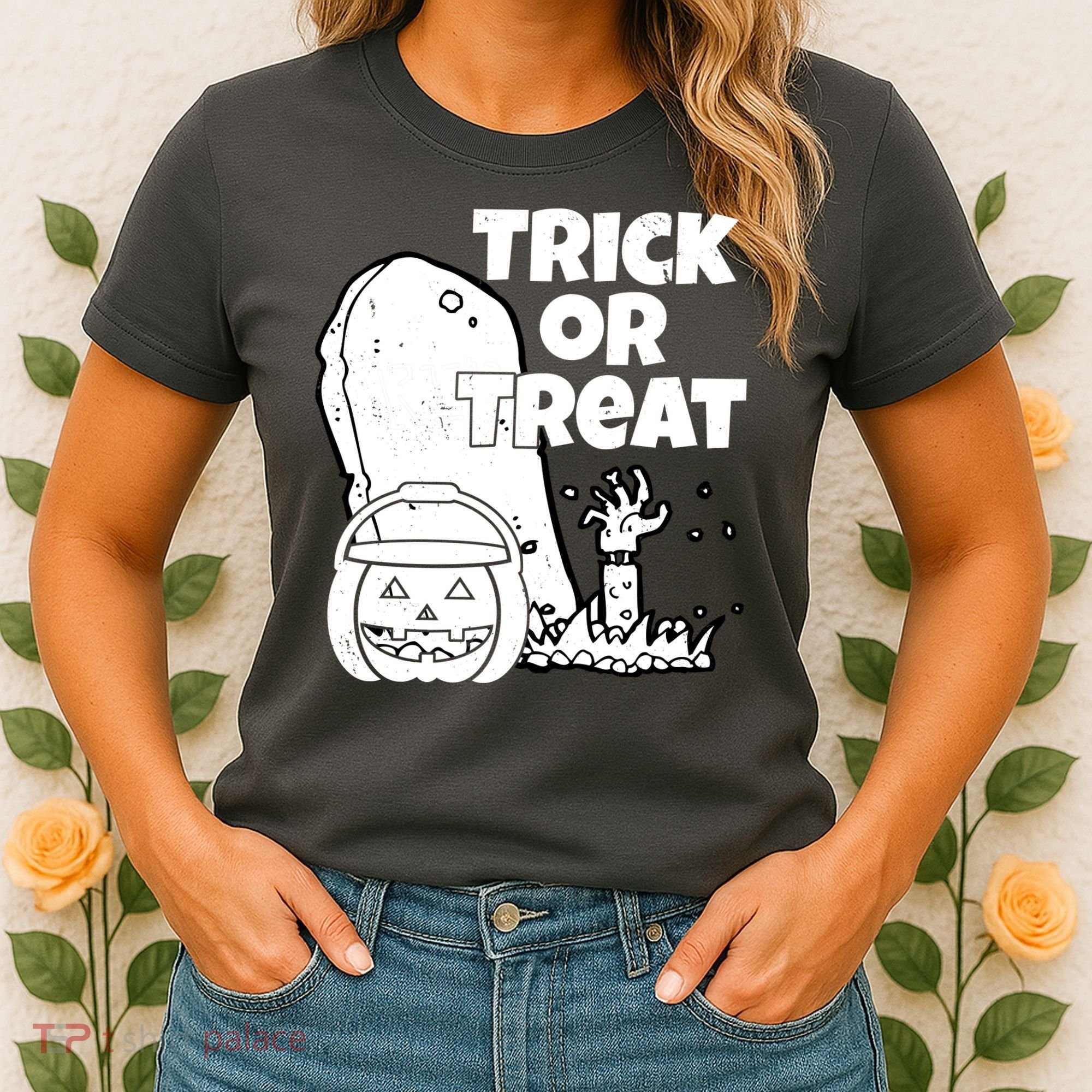 Trick Or Treat Halloween Spooky Graveyard Women's T-Shirt