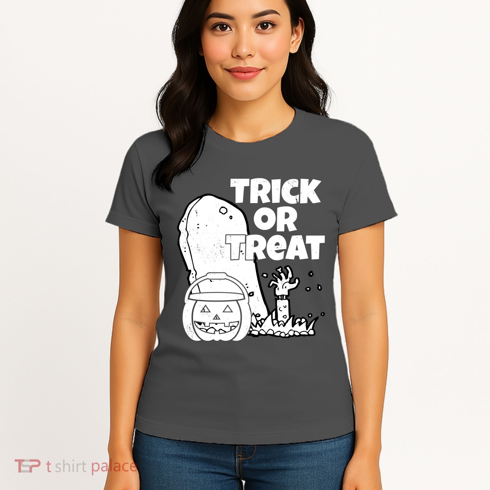 Trick Or Treat Halloween Spooky Graveyard Women's T-Shirt