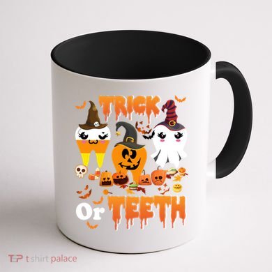 Trick Or Teeth Cute Witch Teeth Dental Dentist Halloween Gift Coffee Mug back