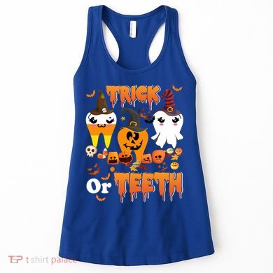 Trick Or Teeth Cute Witch Teeth Dental Dentist Halloween Gift Women's Tank Top