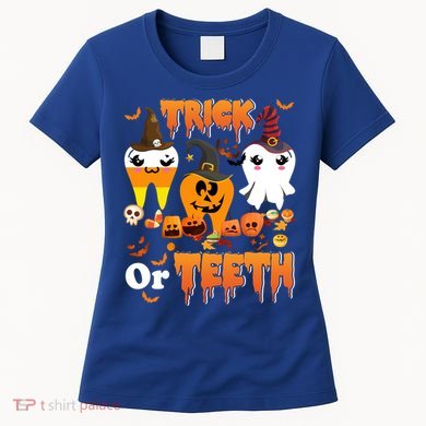 Trick Or Teeth Cute Witch Teeth Dental Dentist Halloween Gift Women's T-Shirt