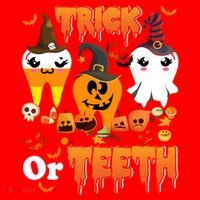Trick Or Teeth Cute Witch Teeth Dental Dentist Halloween Gift Santa Hat thumb 1