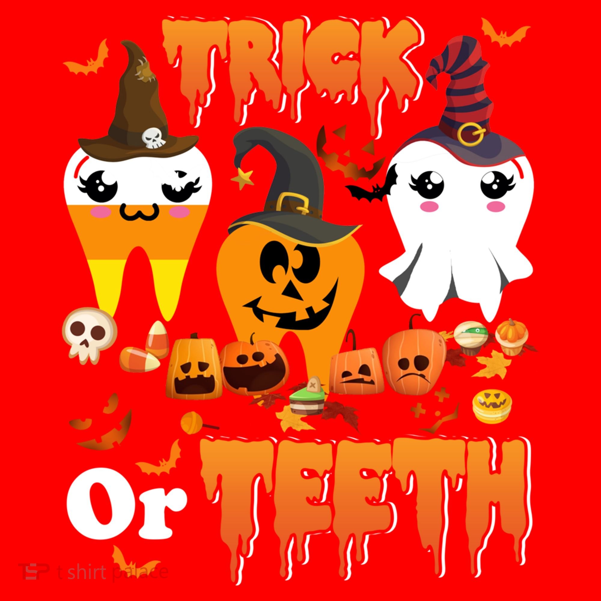 Trick Or Teeth Cute Witch Teeth Dental Dentist Halloween Gift Santa Hat