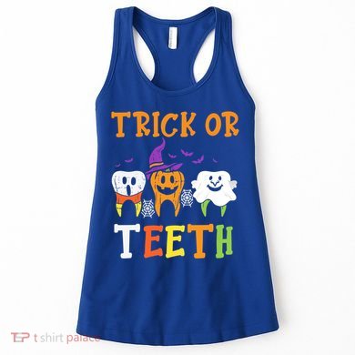 Trick Or Teeth Dental Halloween Treat Dentist Gift Women's Tank Top
