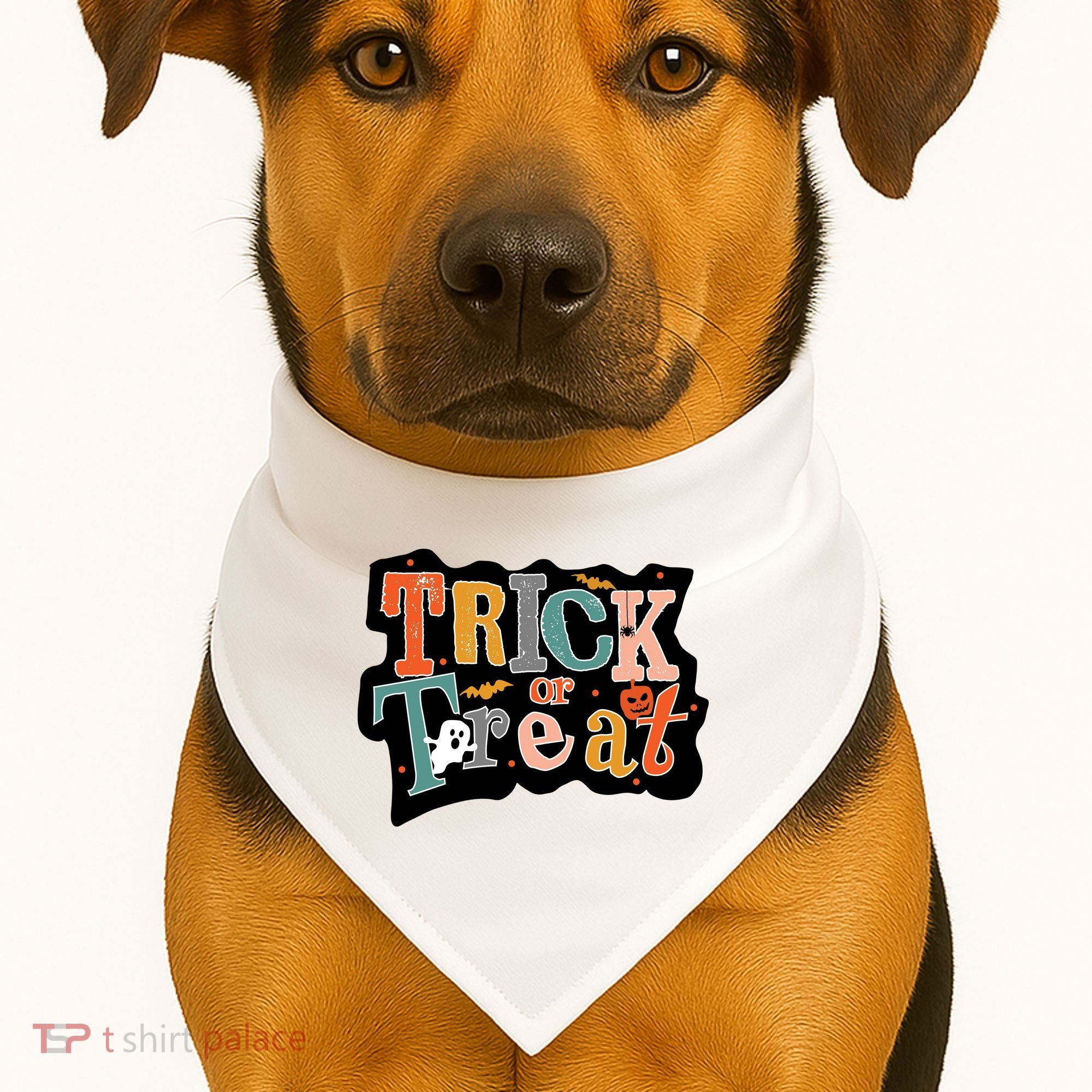 Trick Or Treat Halloween Spooky Gift Cute USA-Made Doggie Bandana