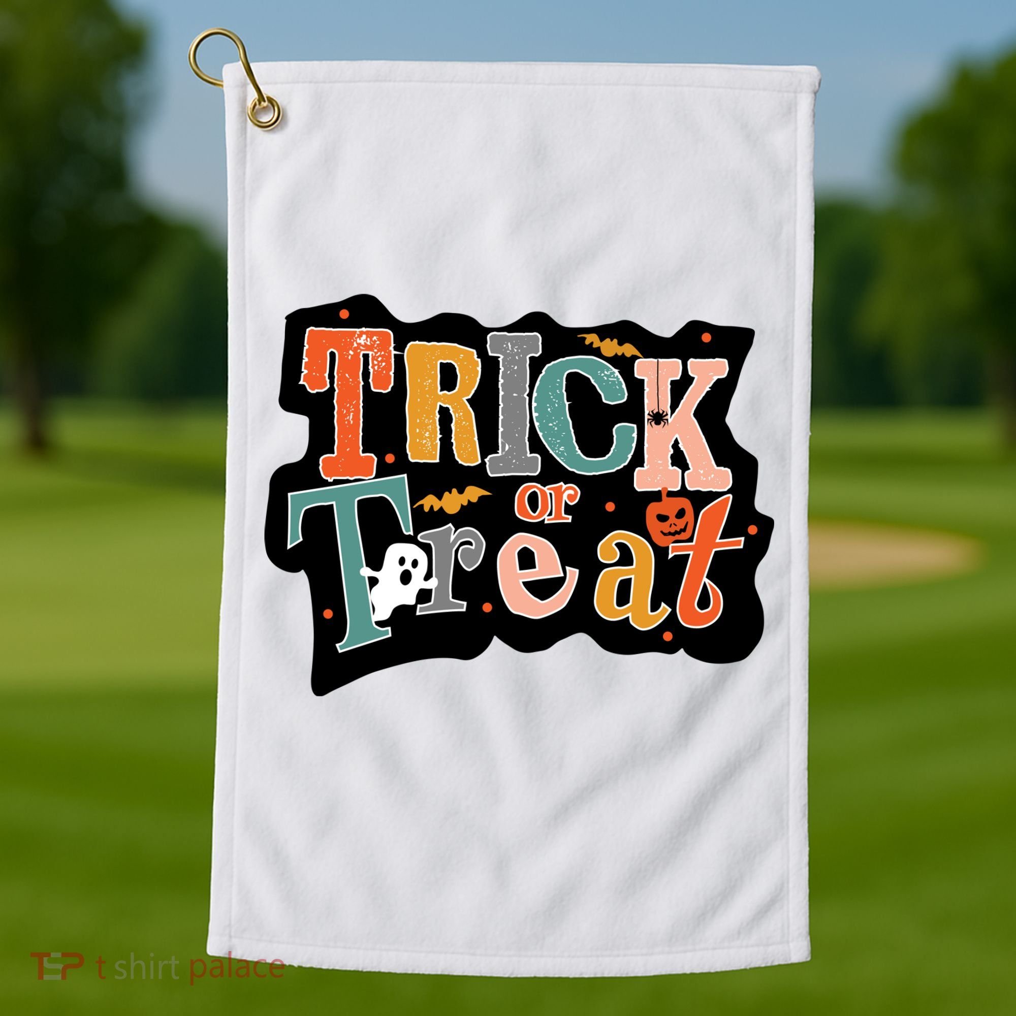 Trick Or Treat Halloween Spooky Gift Cute Golf Towel