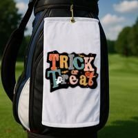 Trick Or Treat Halloween Spooky Gift Cute Golf Towel thumb 2