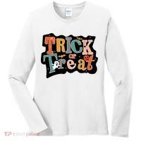 Trick Or Treat Halloween Spooky Gift Cute Women's Long Sleeve Shirt thumb 0