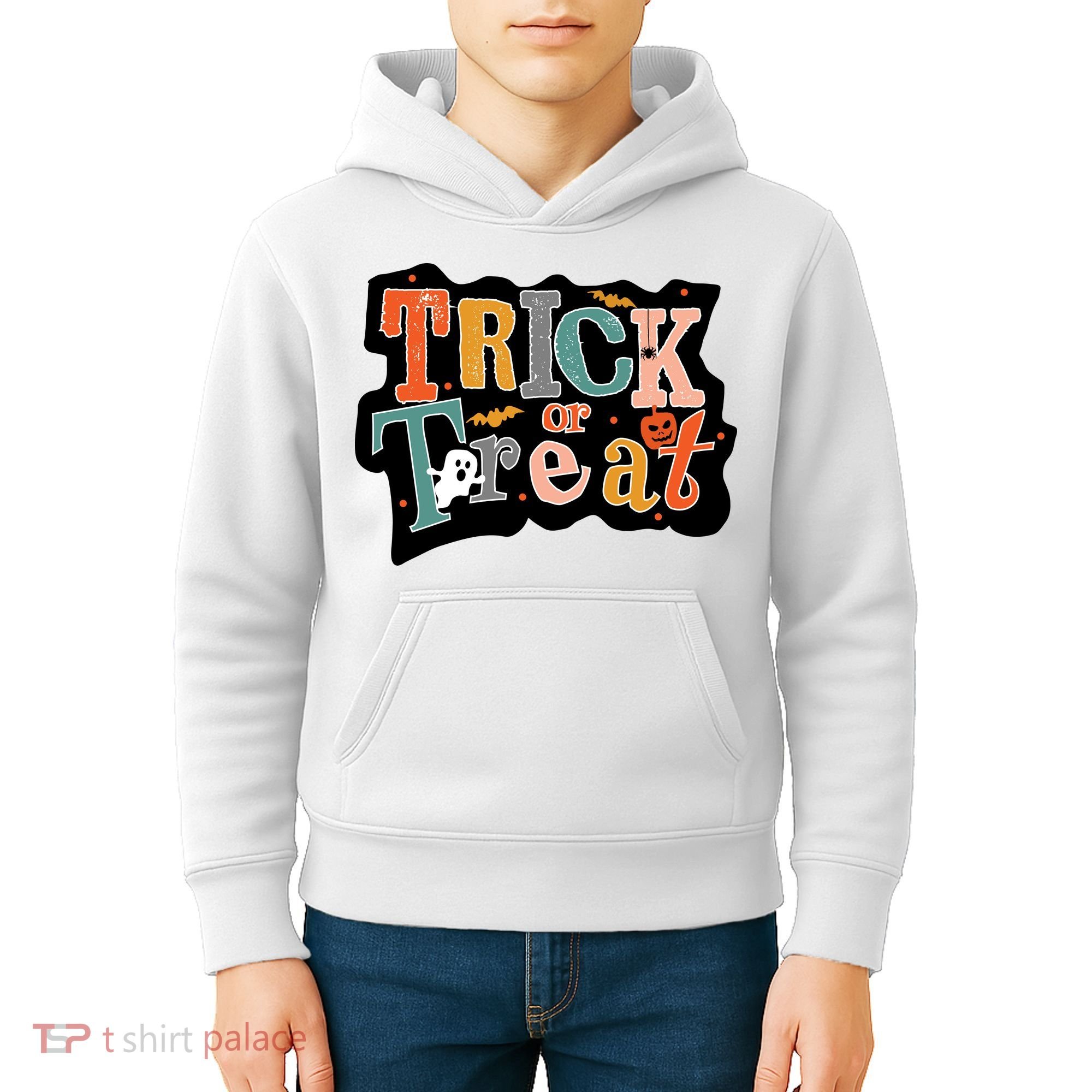 Trick Or Treat Halloween Spooky Gift Cute Kids Hoodie
