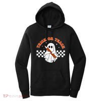 Trick Or Teach Groovy Teacher Halloween Retro Floral Ghost Women's Hoodie thumb 0