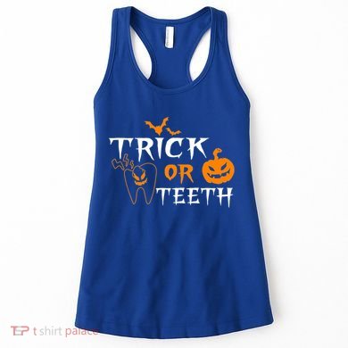 Trick Or Teeth Dentist Hygienist Halloween Costume Gift Women's Tank Top
