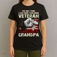 The Only Thing I Love More Than Being A Veteran Grandpa T-Shirt thumb 4