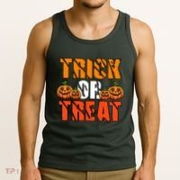 Trick Or Treat Halloween Festive Pumpkin Tank Top thumb 3