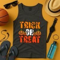 Trick Or Treat Halloween Festive Pumpkin Tank Top thumb 4