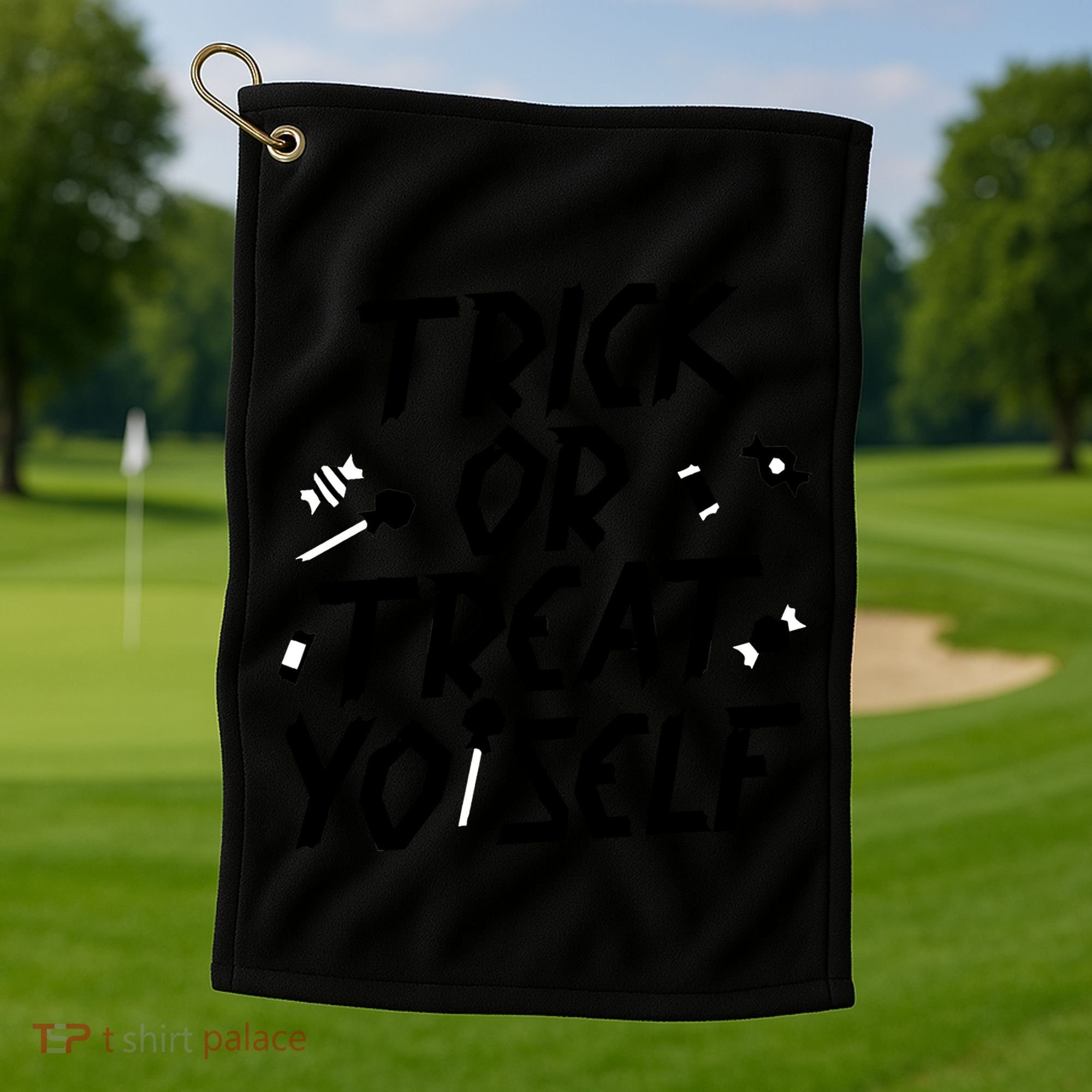 TRICK OR TREAT YO' SELF Golf Towel
