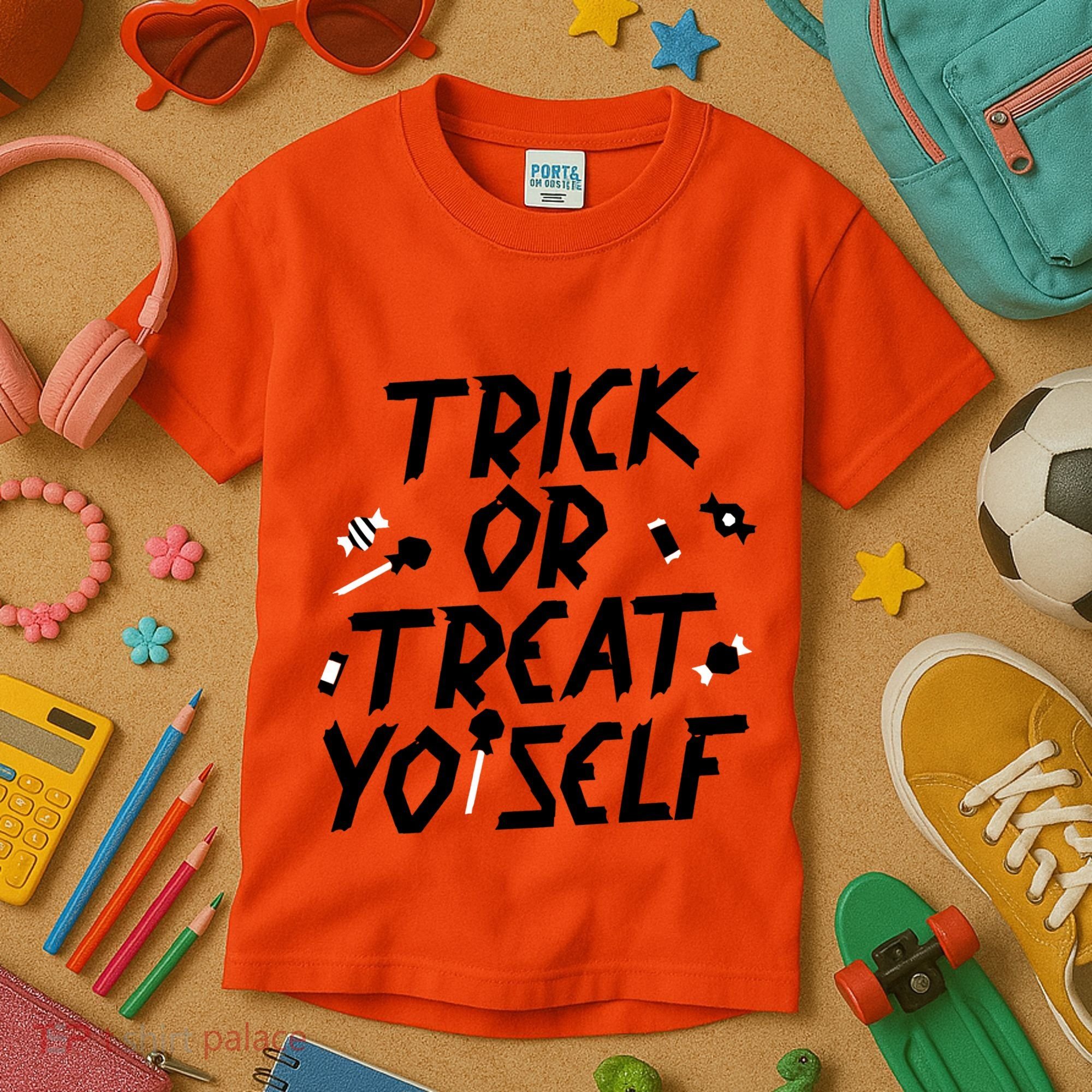 TRICK OR TREAT YO' SELF Kids T-Shirt