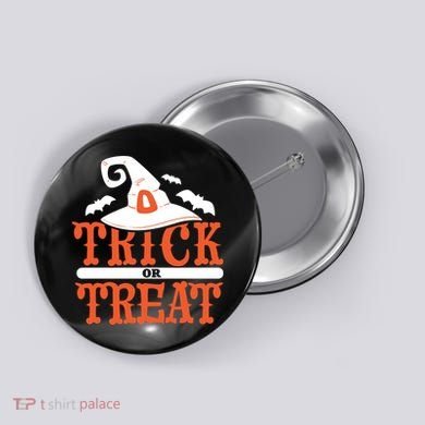Trick Or Treat Halloween Witch Button