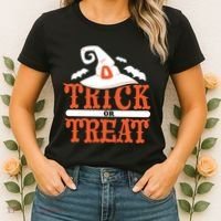 Trick Or Treat Halloween Witch Women's T-Shirt thumb 2