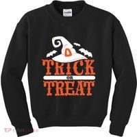 Trick Or Treat Halloween Witch Kids Sweatshirt thumb 0