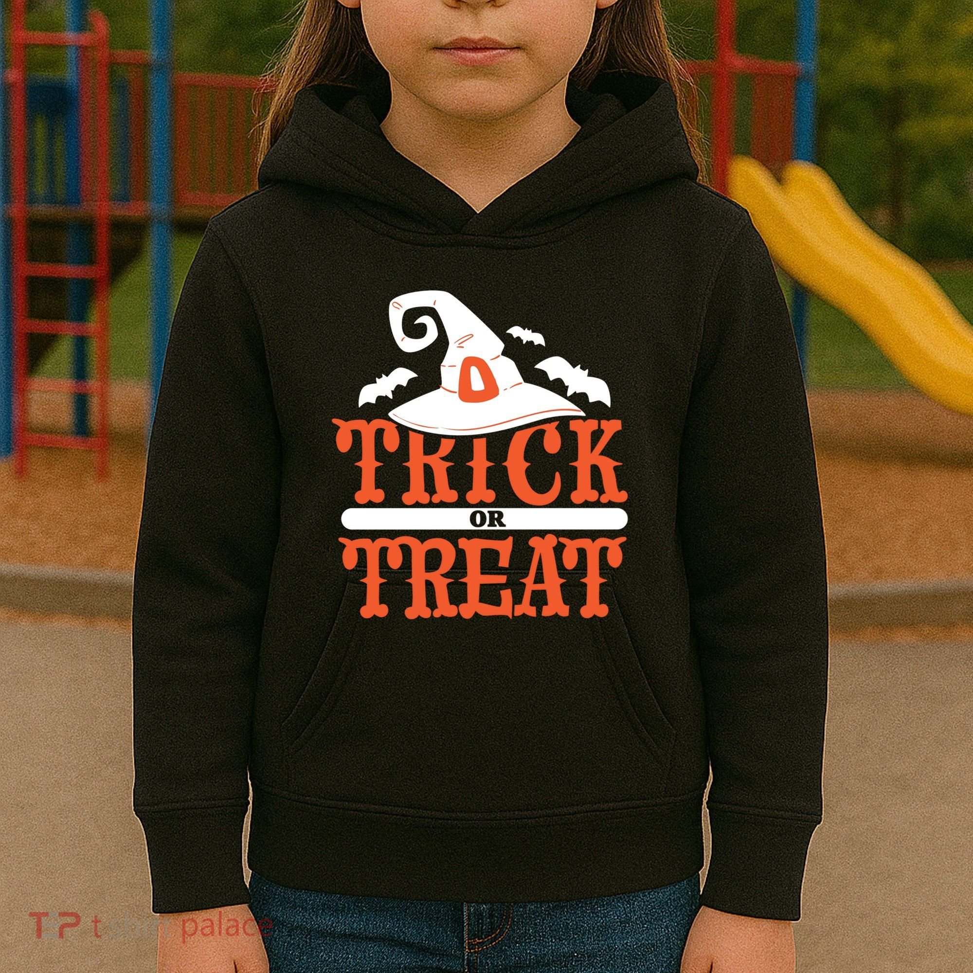 Trick Or Treat Halloween Witch Kids Hoodie