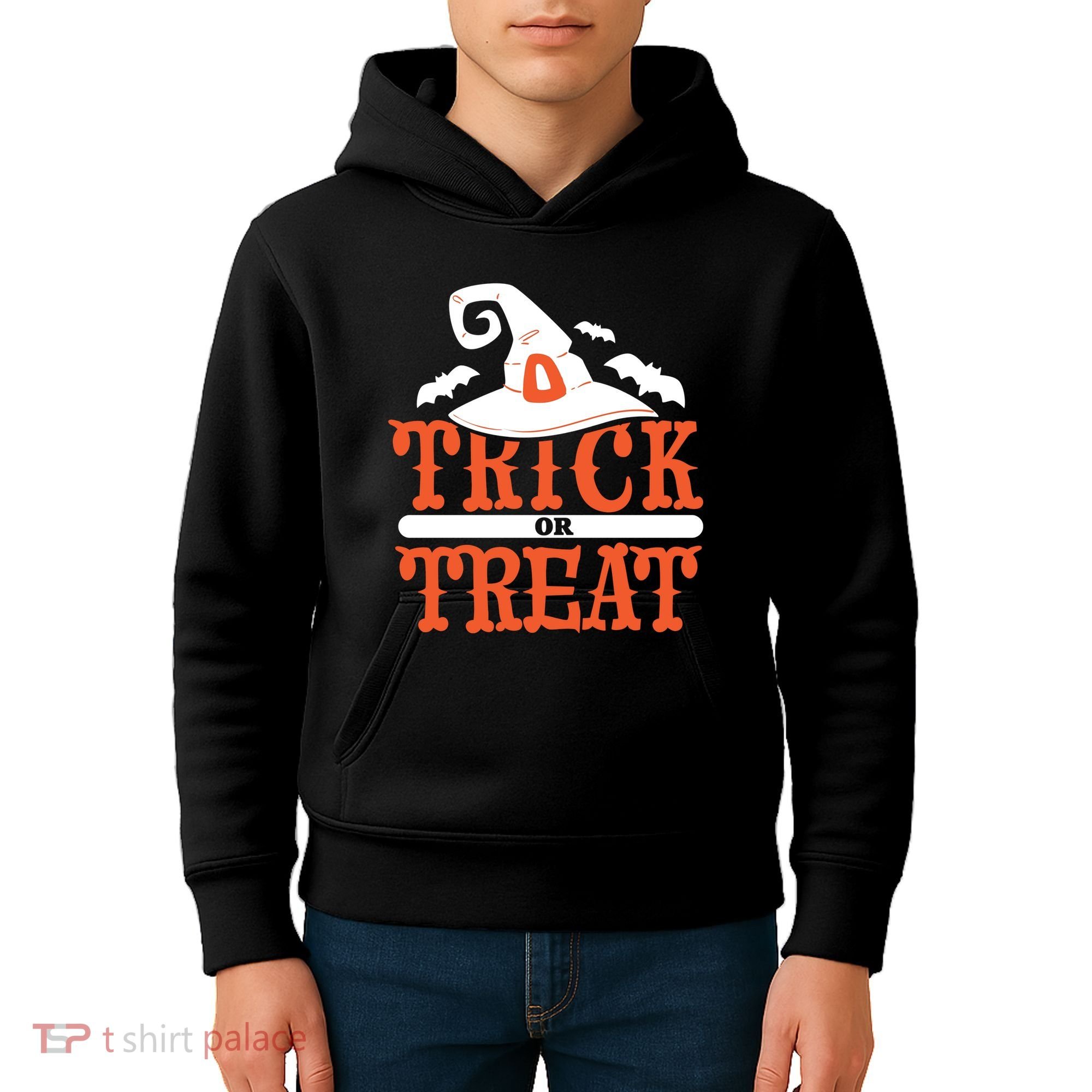 Trick Or Treat Halloween Witch Kids Hoodie