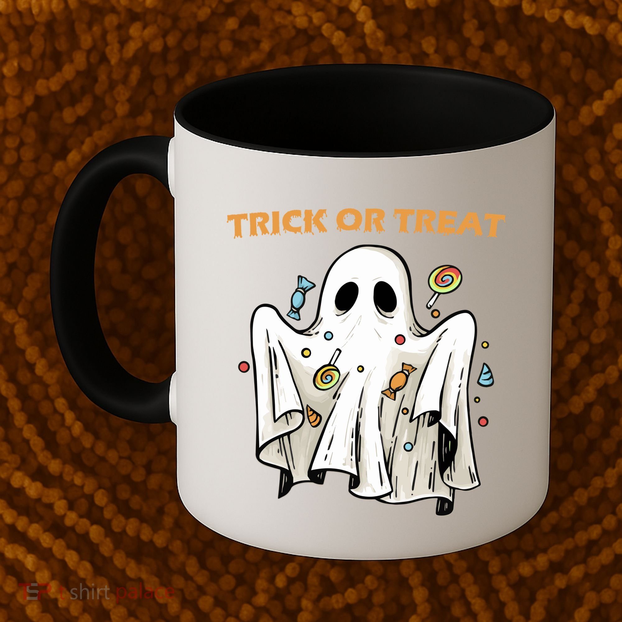 Trick Or Treat Candy Ghost Halloween Coffee Mug