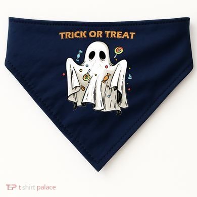 Trick Or Treat Candy Ghost Halloween USA-Made Doggie Bandana