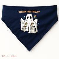 Trick Or Treat Candy Ghost Halloween USA-Made Doggie Bandana thumb 0