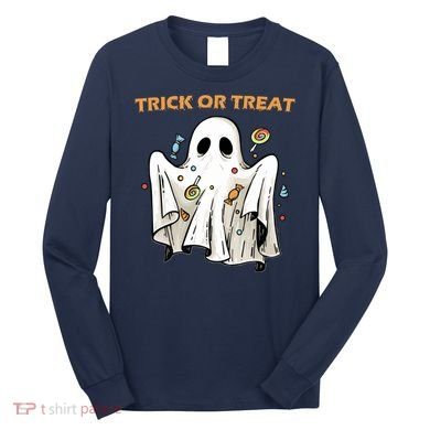 Trick Or Treat Candy Ghost Halloween Long Sleeve Shirt