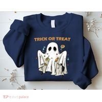 Trick Or Treat Candy Ghost Halloween Sweatshirt thumb 2