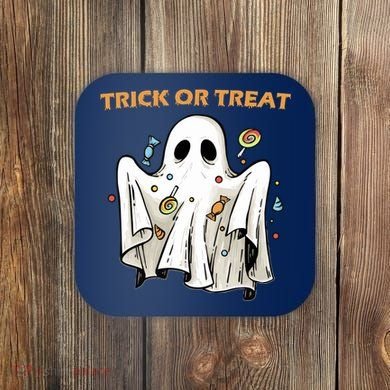 Trick Or Treat Candy Ghost Halloween Coaster