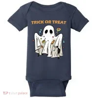 Trick Or Treat Candy Ghost Halloween Baby Bodysuit thumb 0
